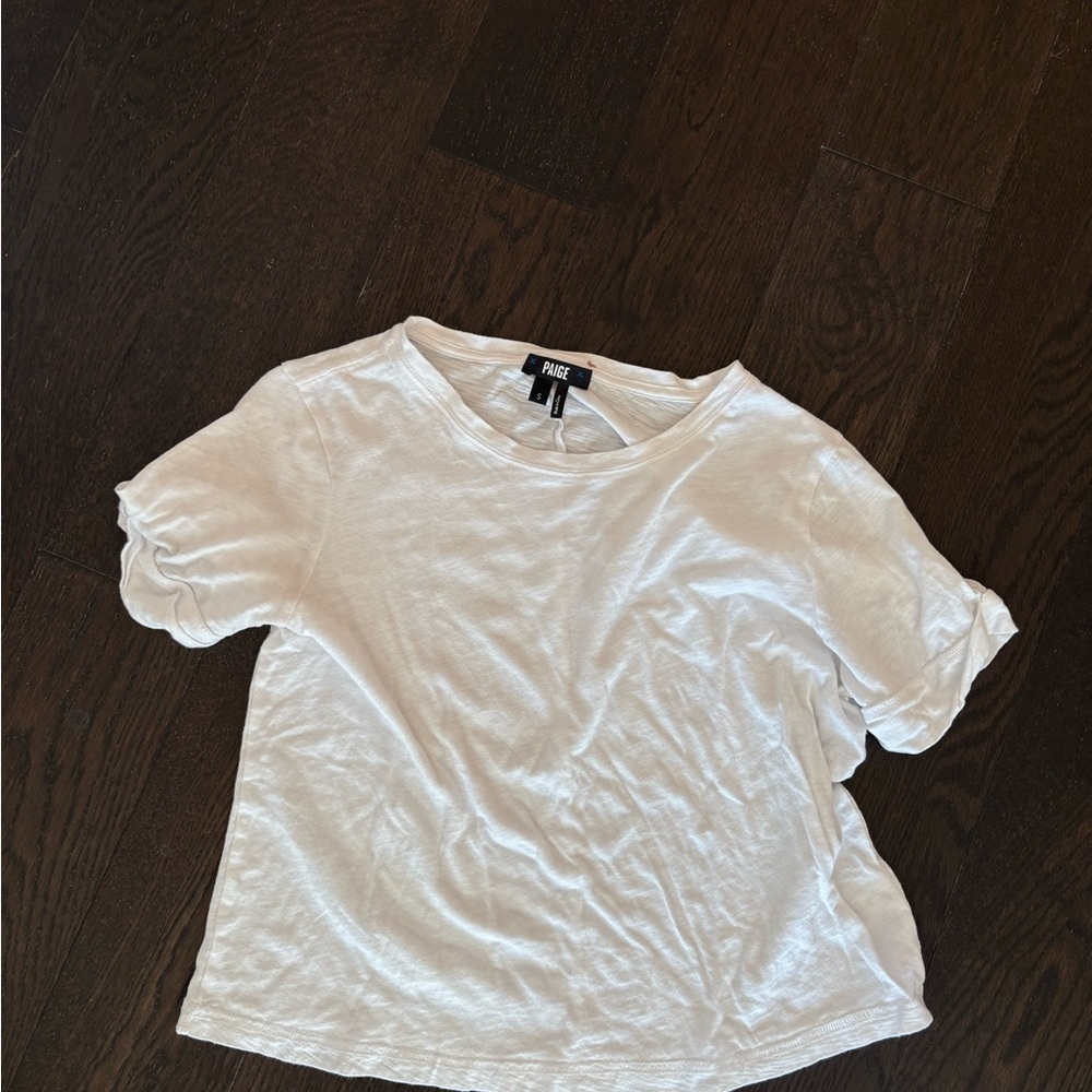 PAIGE Classic White Short Sleeve Tee